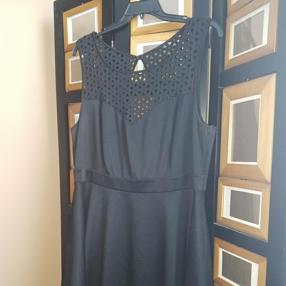 Flirty black skater dress